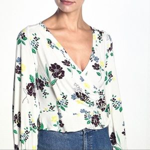 NWT Free People Saturday Night Faux Wrap Top